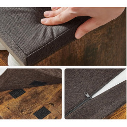 Bancheta-etajera pentru incaltaminte Vasagle LHS024T01 (Rustic Brown/Bronze) Thumb