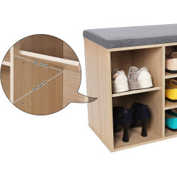 Etajera-bancheta pentru incaltaminte Vasagle LHS10NL (Oak/Grey) Thumb