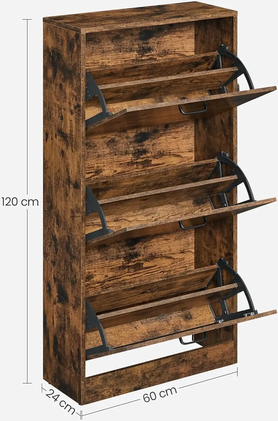 Тумба для обуви Vasagle LBC030X01 (Rustic Brown) - 8