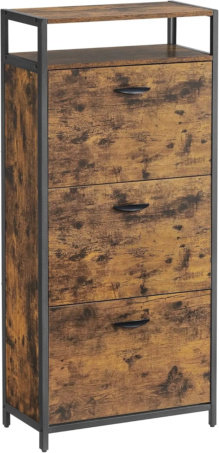 Tumba pentru incaltaminte Vasagle LBS101B01 (Rustic Brown/Black) - 2