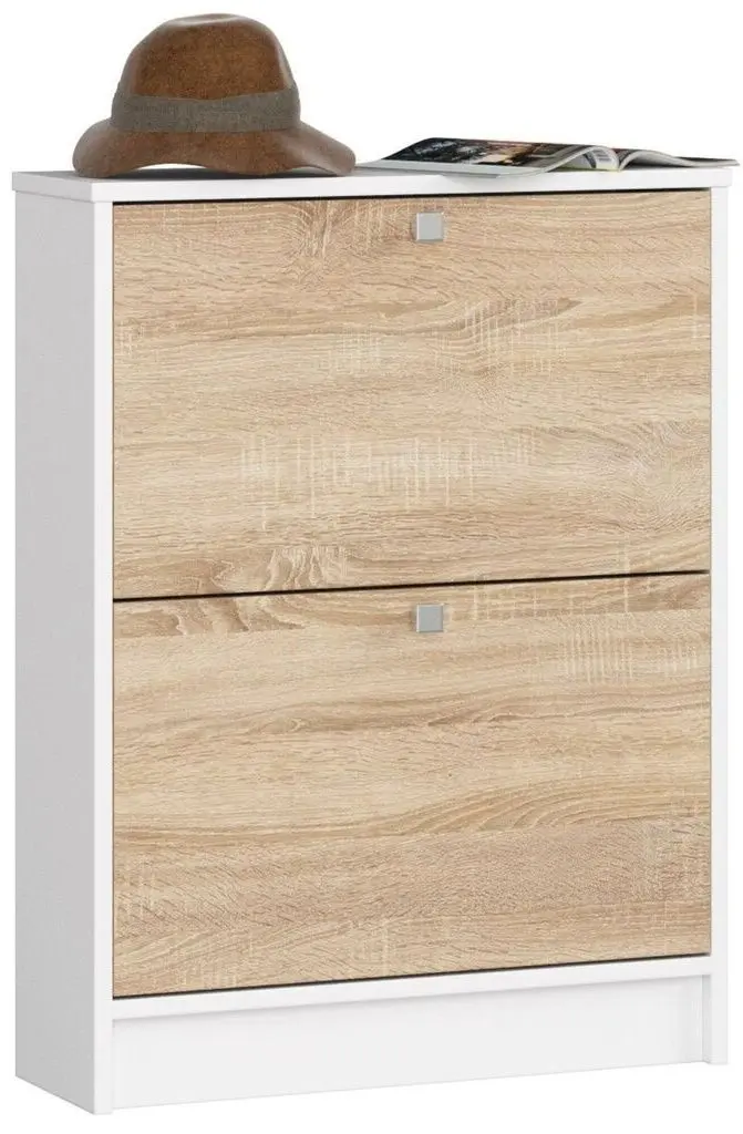 Tumba pentru incaltaminte Akord 2 60x80 (White/Sonoma Oak)