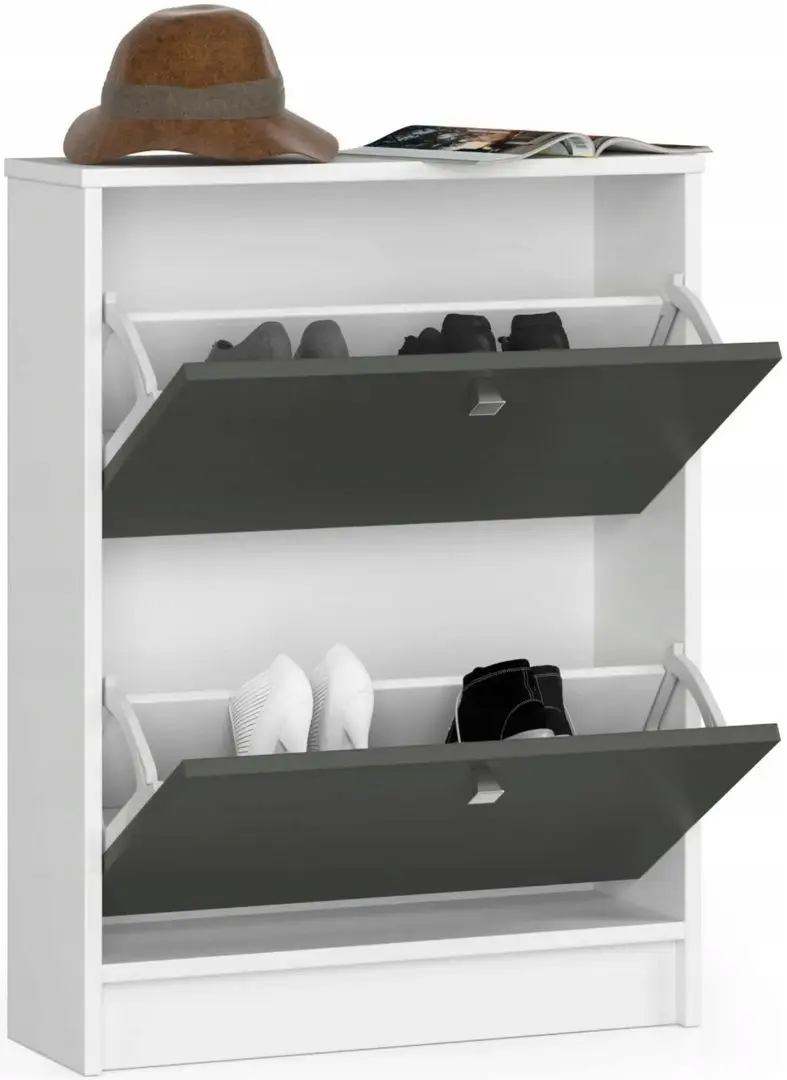 Tumba pentru incaltaminte Akord 2D (White/Graphite Gray)