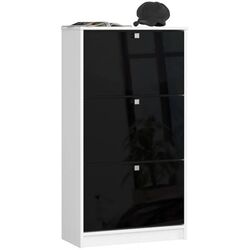 Tumba pentru incaltaminte Akord 3 (White/Black Gloss)