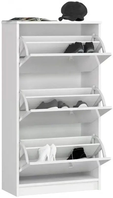 Tumba pentru incaltaminte Akord 3 (White/White Gloss)