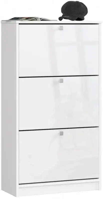 Tumba pentru incaltaminte Akord 3 (White/White Gloss)