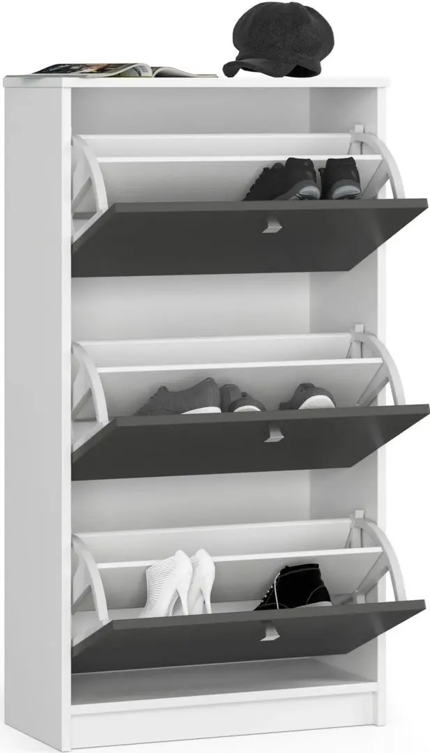 Tumba pentru incaltaminte Akord 3D (White/Graphite Gray)