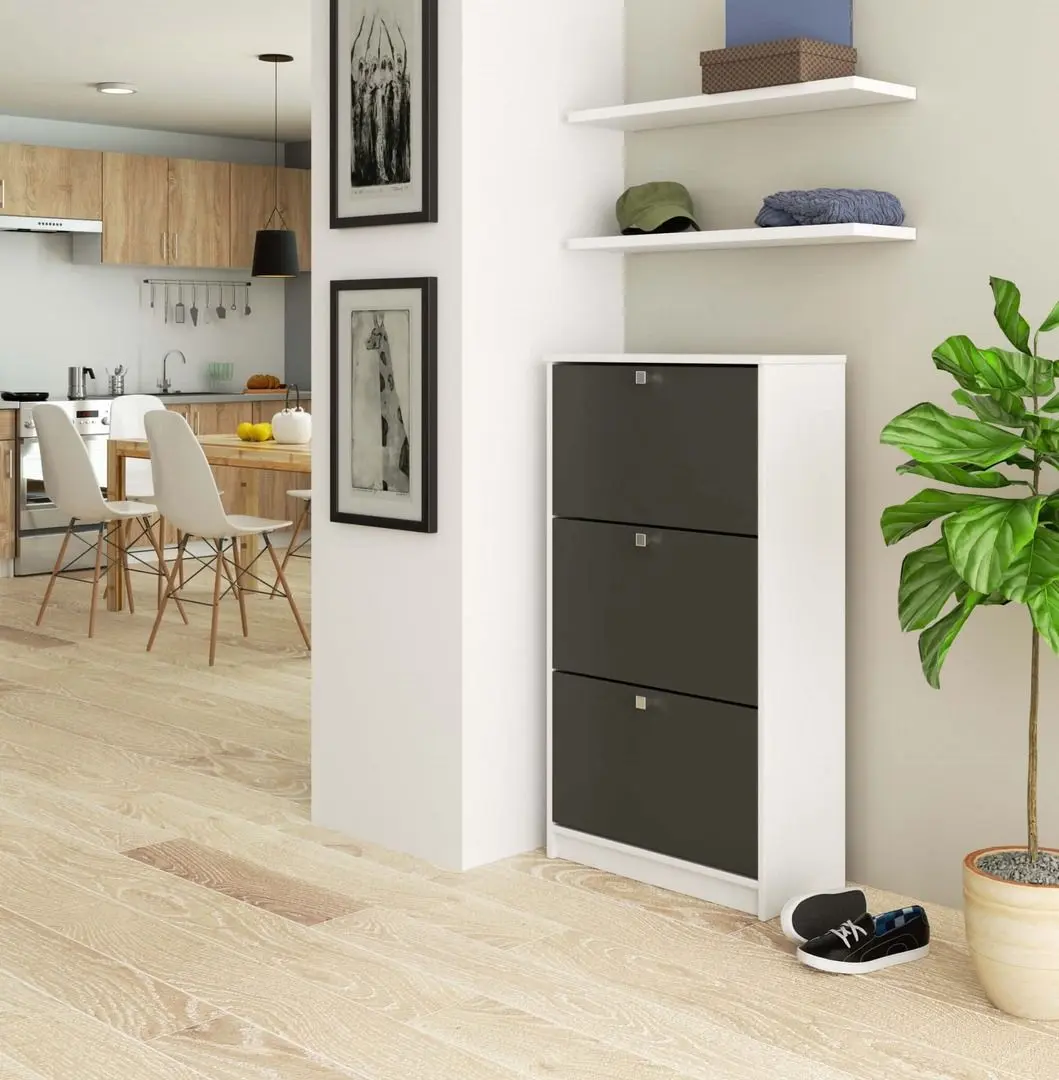 Tumba pentru incaltaminte Akord 3D (White/Graphite Gray)