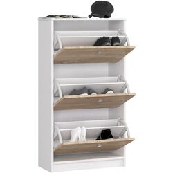 Tumba pentru incaltaminte Akord 3D (White/Sonoma Oak) Thumb