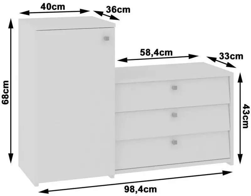 Tumba pentru incaltaminte Akord S16 (White)