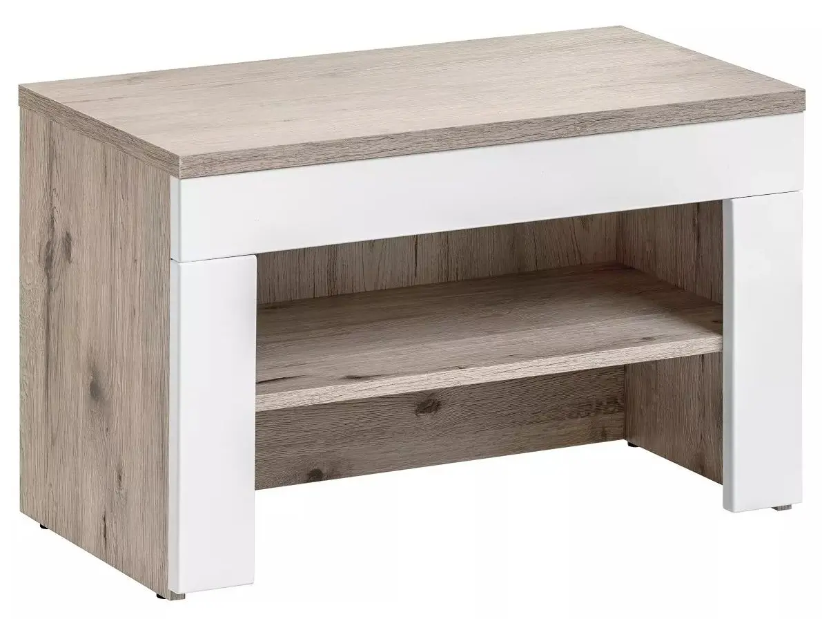 Tumba-bancheta pentru incaltaminte ASM Gustavo DWW GV Typ F (Wellington Oak/White Gloss)