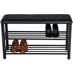 Банкетка-стеллаж для обуви Axentia 136120 (Black) Thumb