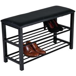 Банкетка-стеллаж для обуви Axentia 136120 (Black) Thumb