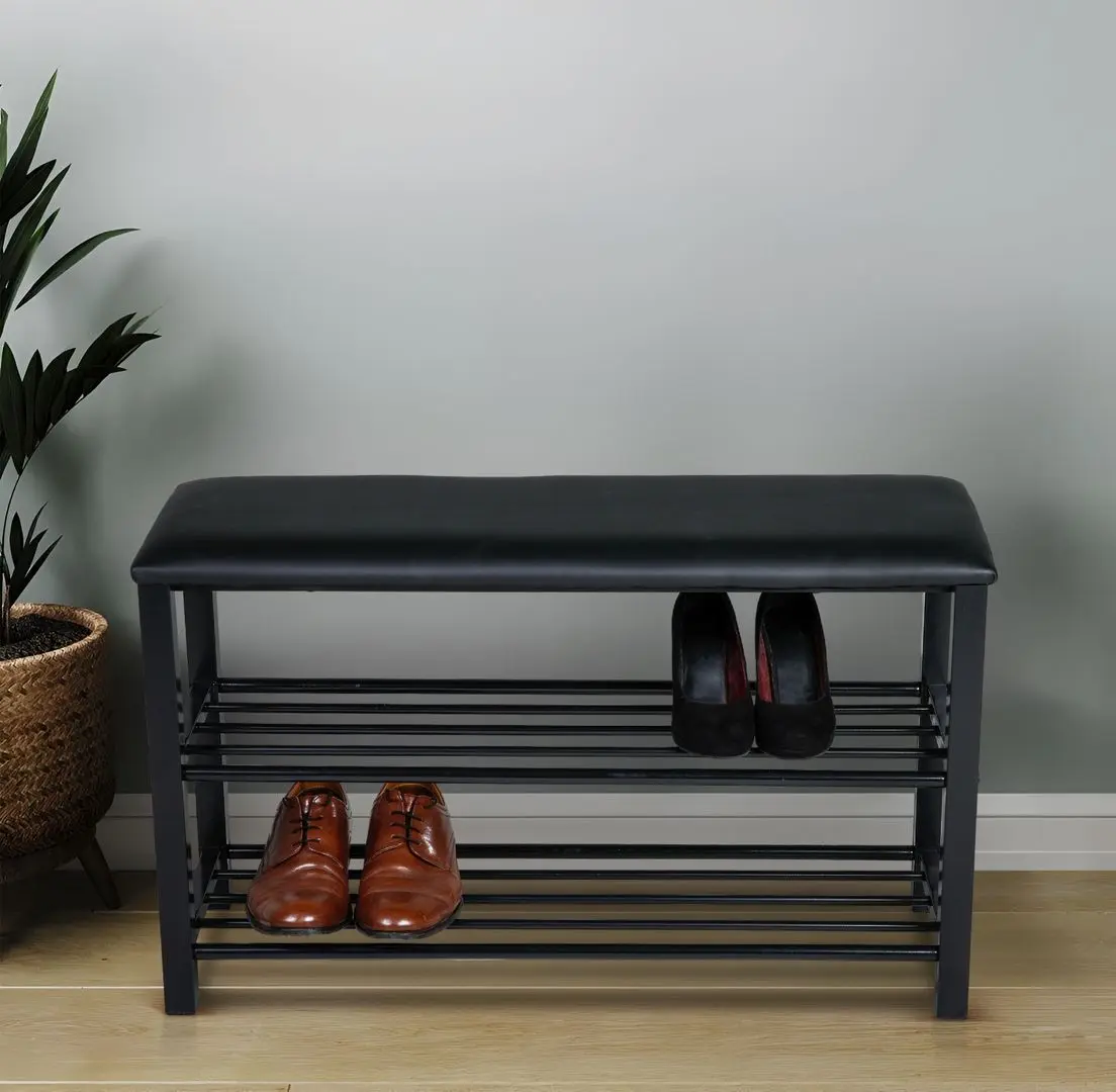 Банкетка-стеллаж для обуви Axentia 136120 (Black)