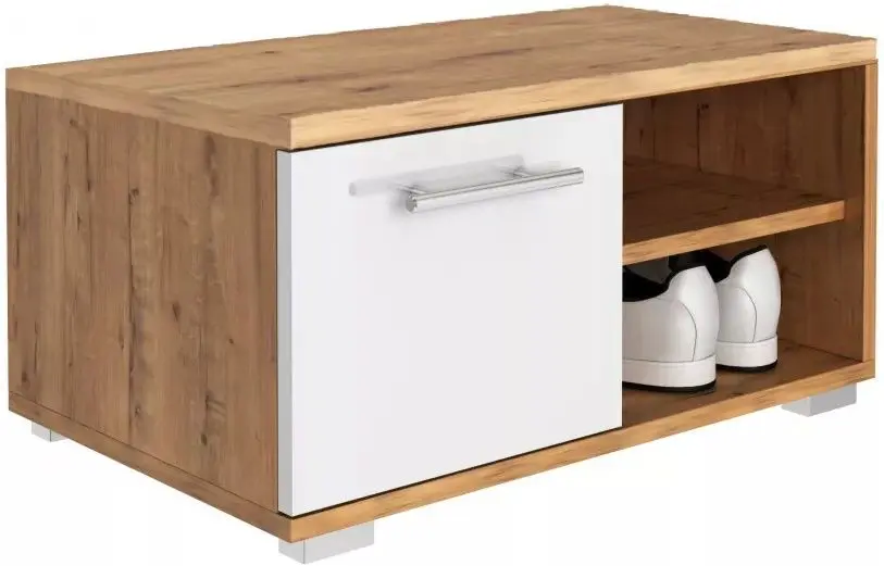 Тумба-банкетка BonMebel Magica San Marino (Бунратти/Белый Глянец)