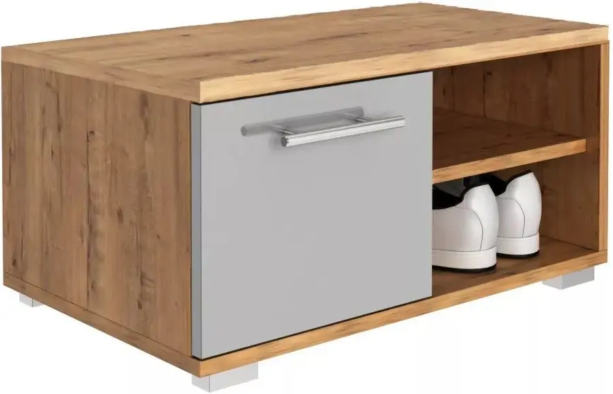 Тумба-банкетка BonMebel Magica San Marino (Бунратти/Серый Глянец)