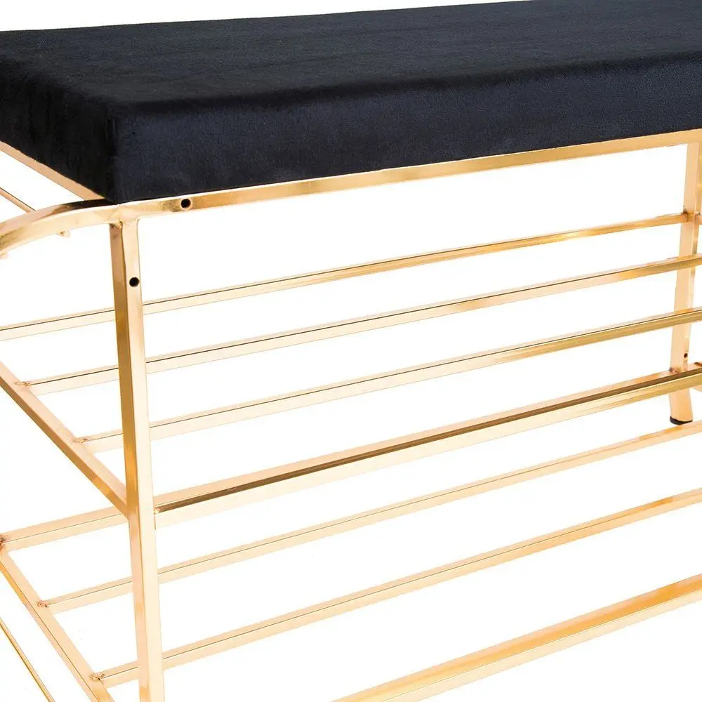 Банкетка-стеллаж для обуви Casa Moora IDRB1 (Black/Golden)