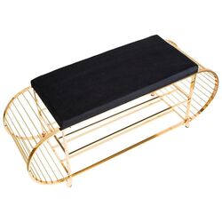 Банкетка-стеллаж для обуви Casa Moora IDRB1 (Black/Golden) Thumb