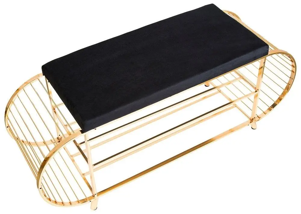 Банкетка-стеллаж для обуви Casa Moora IDRB1 (Black/Golden)