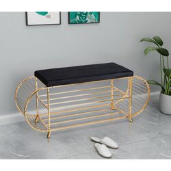 Bancheta-etajera pentru incaltaminte Casa Moora IDRB1 (Black/Golden)