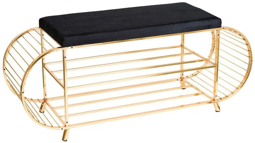 Банкетка-стеллаж для обуви Casa Moora IDRB1 (Black/Golden)