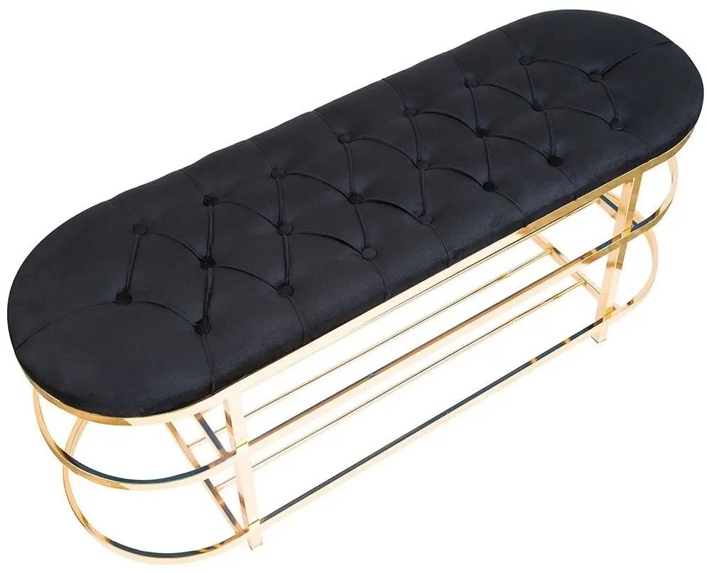 Bancheta-etajera pentru incaltaminte Casa Moora IDRB2 (Black/Golden)