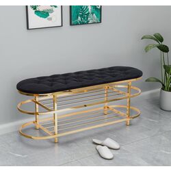 Bancheta-etajera pentru incaltaminte Casa Moora IDRB2 (Black/Golden)