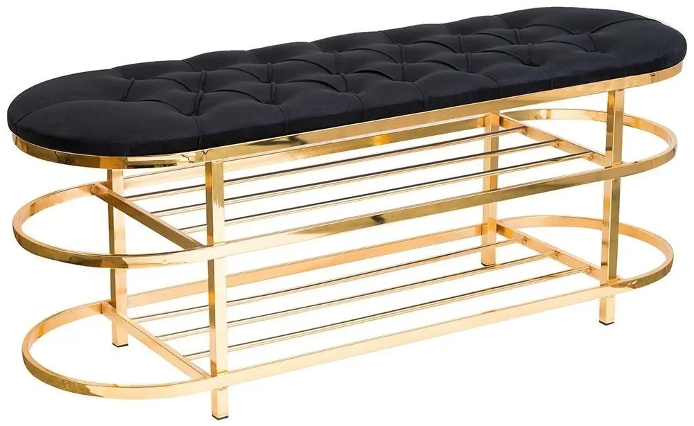 Bancheta-etajera pentru incaltaminte Casa Moora IDRB2 (Black/Golden)