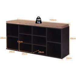 Банкетка-стеллаж для обуви Costway HW63680BN (Brown) Thumb
