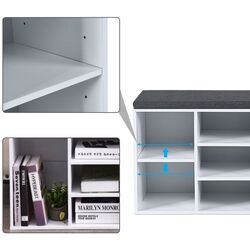 Bancheta-etajera pentru incaltaminte Costway HW63680WH (White/Gray) Thumb