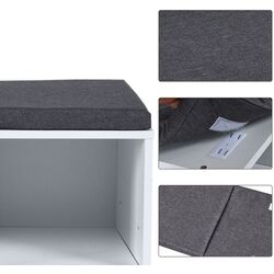 Bancheta-etajera pentru incaltaminte Costway HW63680WH (White/Gray) Thumb