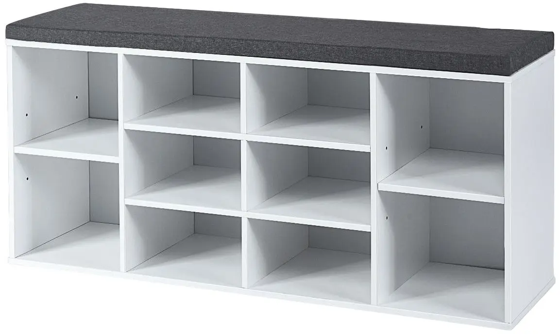 Bancheta-etajera pentru incaltaminte Costway HW63680WH (White/Gray)