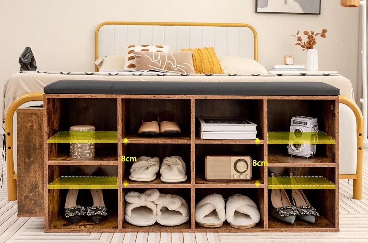 Bancheta-etajera pentru incaltaminte JV10876CF (Rustic Brown)