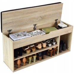 Bancheta-etajera pentru incaltaminte Costway JV11726NA (Sonoma Oak) Thumb