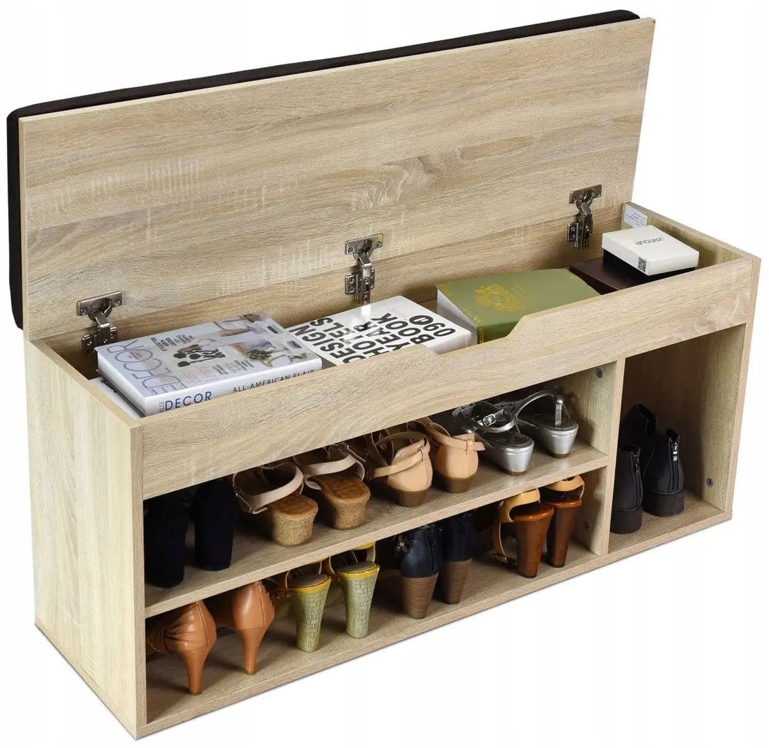 Bancheta-etajera pentru incaltaminte Costway JV11726NA (Sonoma Oak)