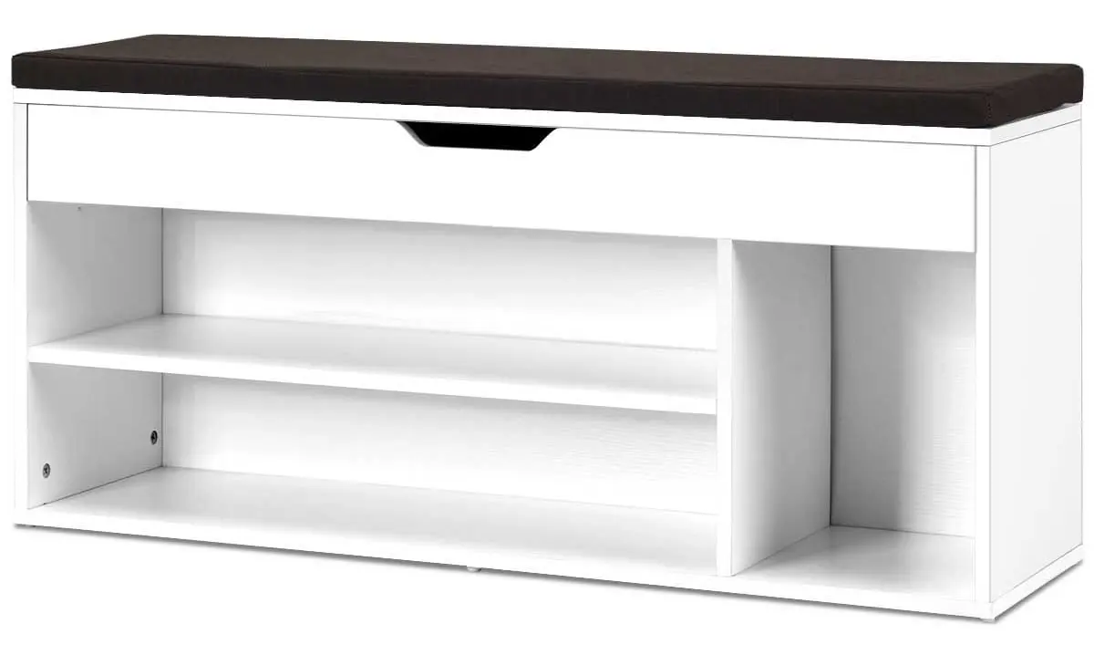 Bancheta-etajera pentru incaltaminte Costway JV11726WH (White)