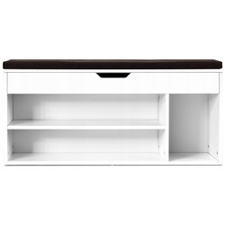 Bancheta-etajera pentru incaltaminte Costway JV11726WH (White) Thumb