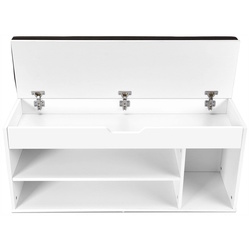 Bancheta-etajera pentru incaltaminte Costway JV11726WH (White) Thumb