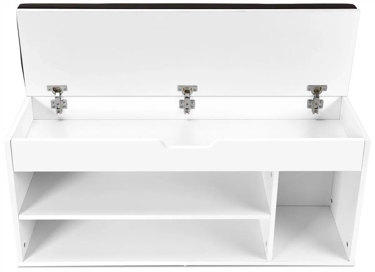 Bancheta-etajera pentru incaltaminte Costway JV11726WH (White)