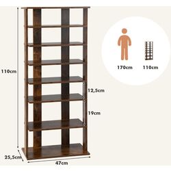 Etajera pentru incaltaminte Costway JZ10125CF (Rustic Brown) Thumb