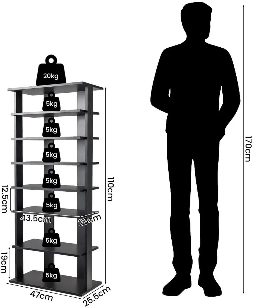 Etajera pentru incaltaminte Costway JZ10125DK (Black)