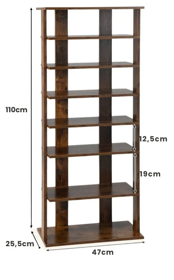 Стеллаж для обуви Costway JZ10275CF (Rustic/Brown)