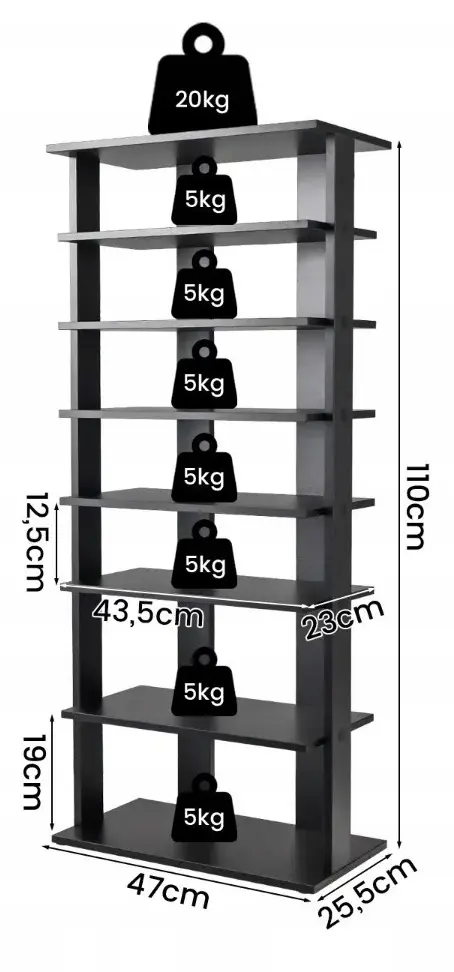Etajera pentru incaltaminte Costway JZ10275DK (Black)