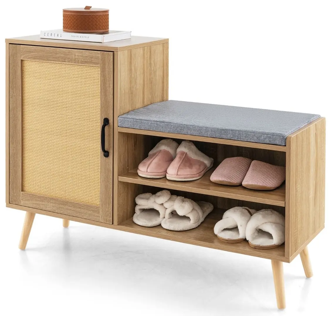 Tumba pentru incaltaminte Costway JV11358OA (Natural/Grey) - 2