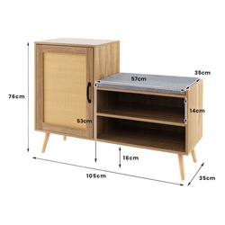 Tumba pentru incaltaminte Costway JV11358OA (Natural/Grey) Thumb