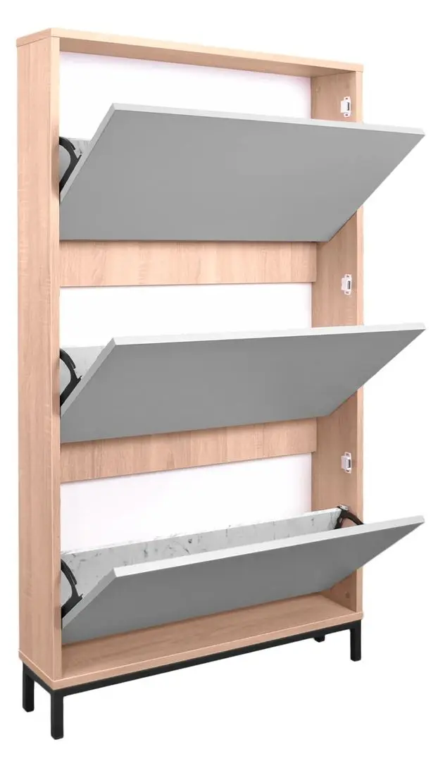 Tumba pentru incaltaminte DP 3S 80x144 (White/Wood)