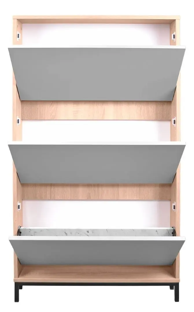 Tumba pentru incaltaminte DP 3S 80x144 (White/Wood)