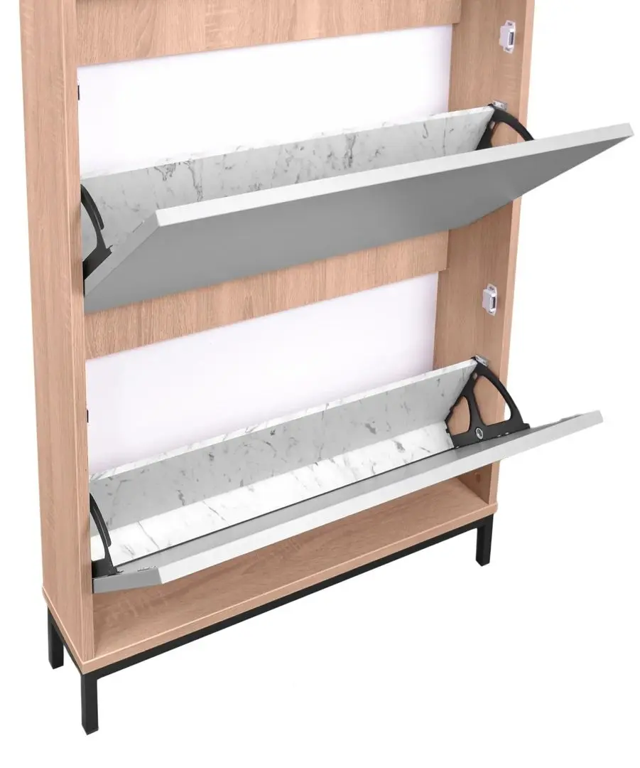 Tumba pentru incaltaminte DP 3S 80x144 (White/Wood)