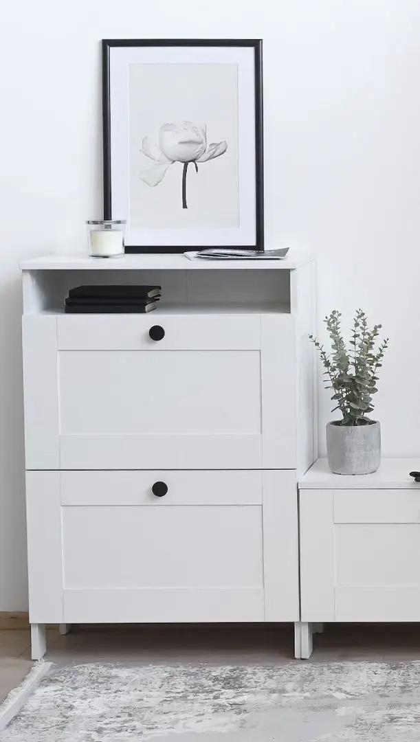 Тумба для обуви Fabrik Home Mezzo 2Д (Белый Ясень)