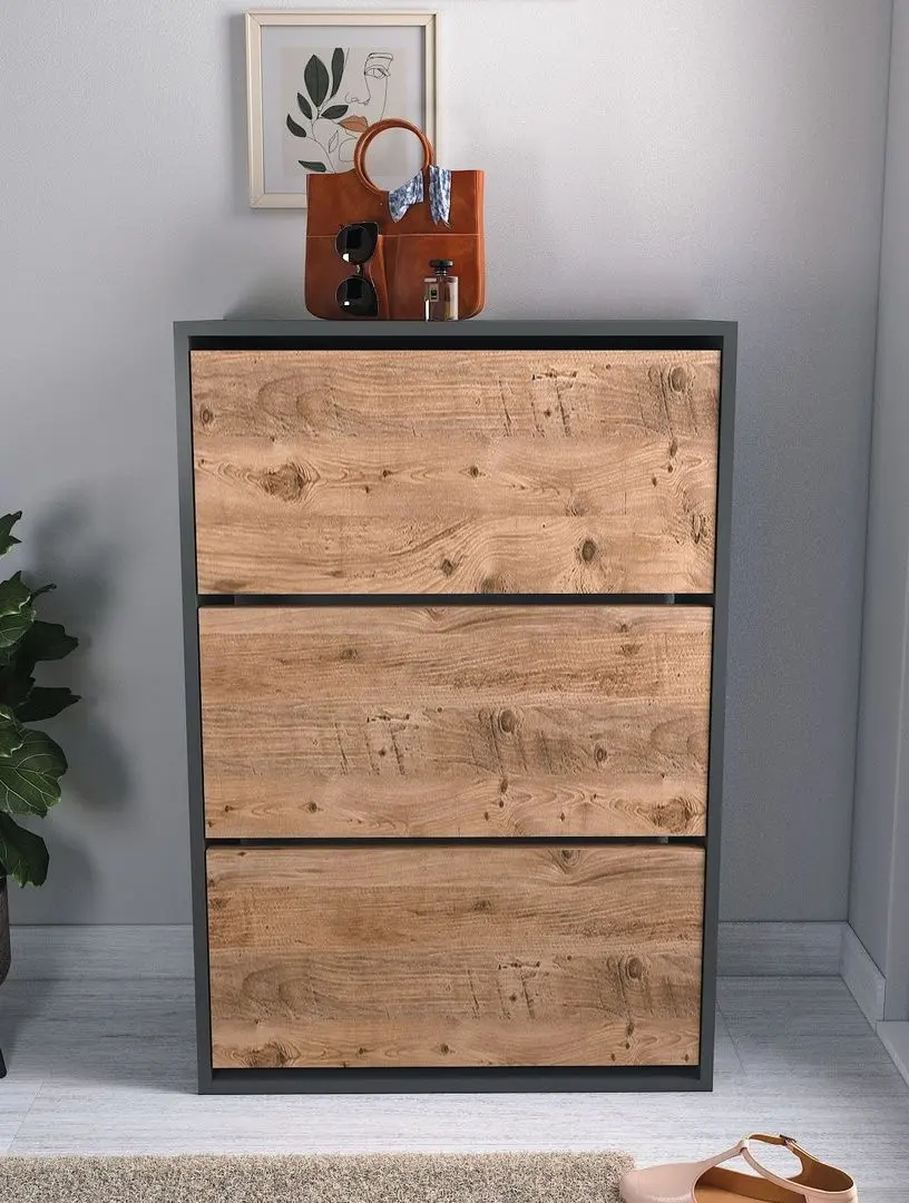 Tumba pentru incaltaminte Bofigo 3D (Anthracite/Pine)