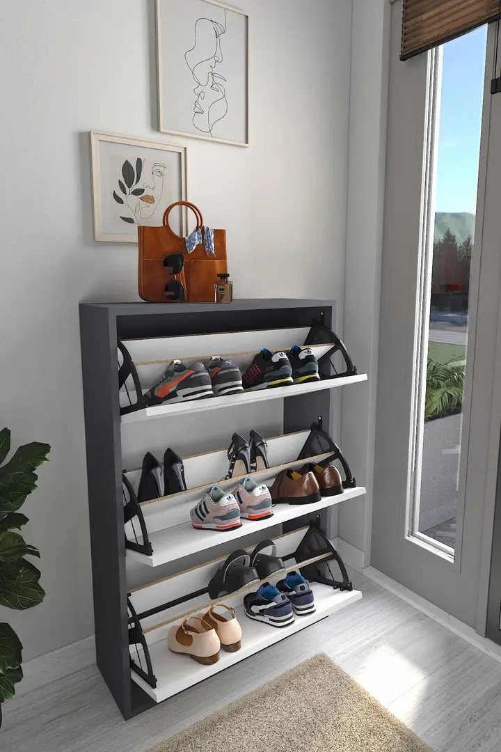 Tumba pentru incaltaminte Fabulous 3D (Anthracite/White)